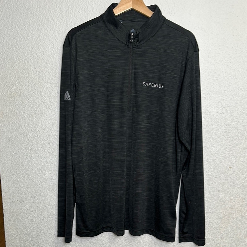Adidas Black Long Sleeve 1/4 Zip Pullover Lightweight Men's Size Large‎ Active
